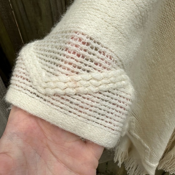 Do Everything in Love Boho Crocheted Knit Fringe Trim Kimono Cardigan Sweater - Picture 6 of 16